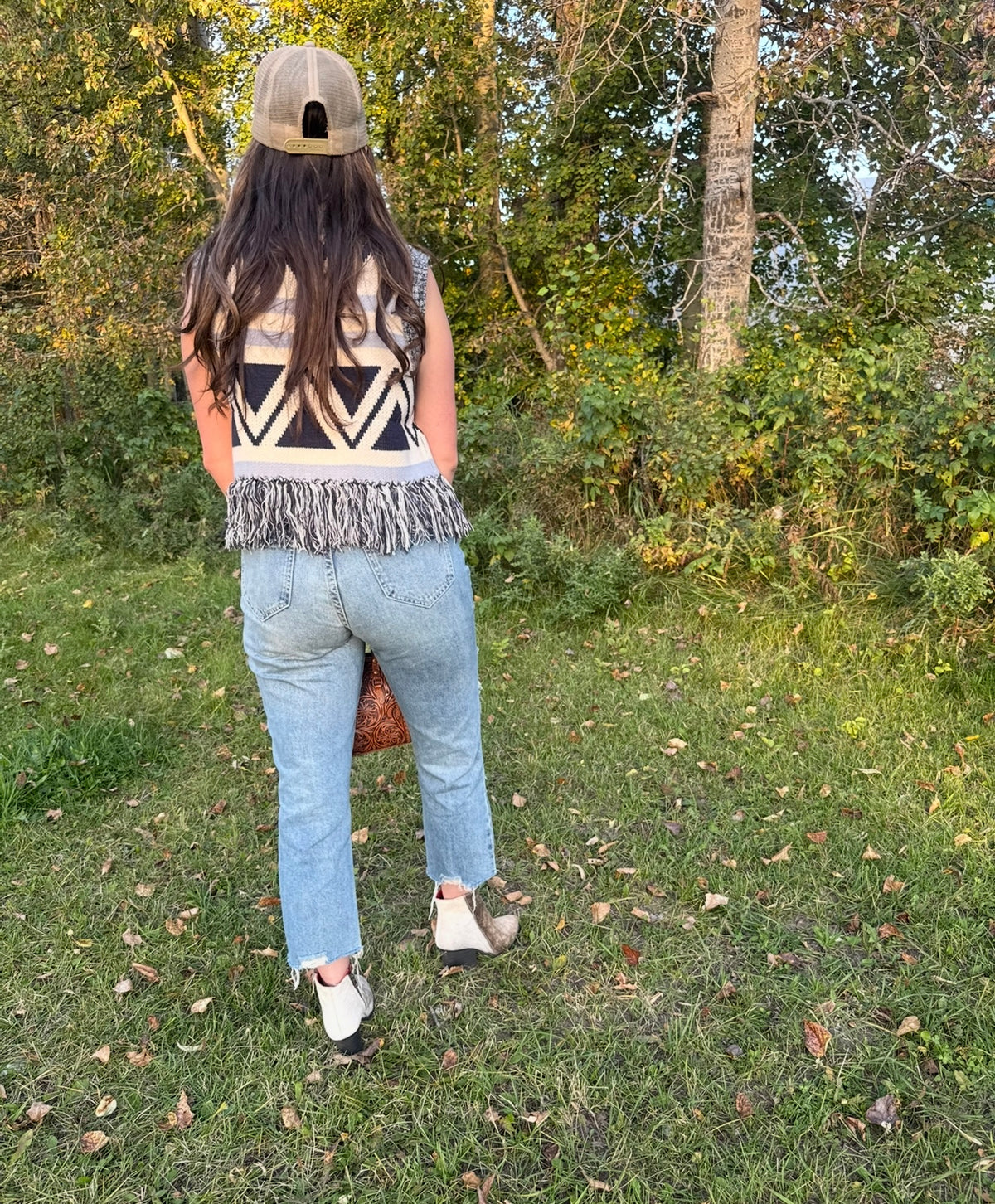 Fringe knit Sweater Vest