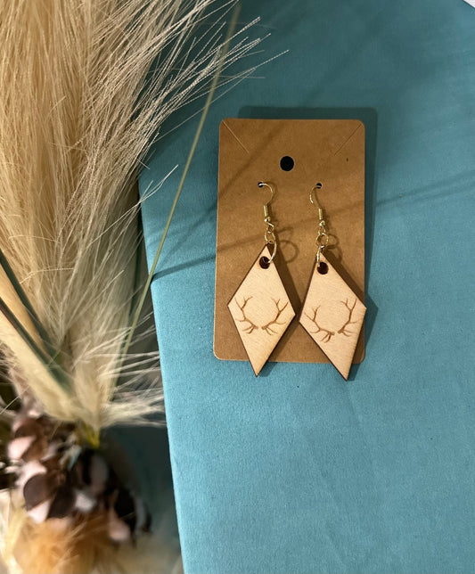 Diamond Antler Earrings