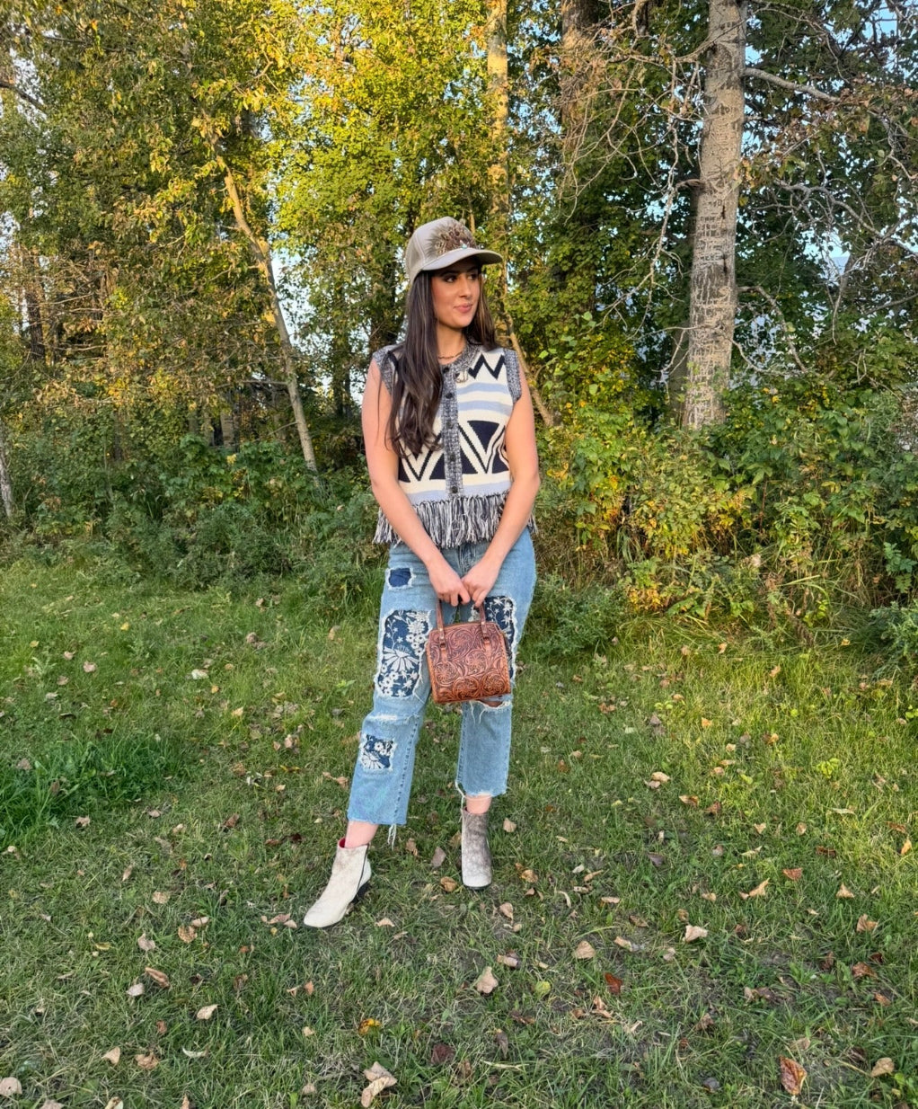 Fringe knit Sweater Vest
