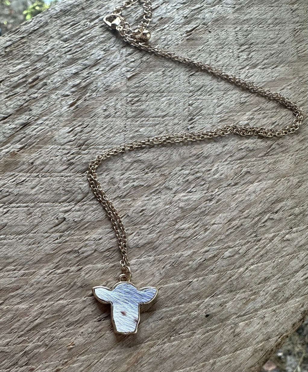 Cowhide necklace