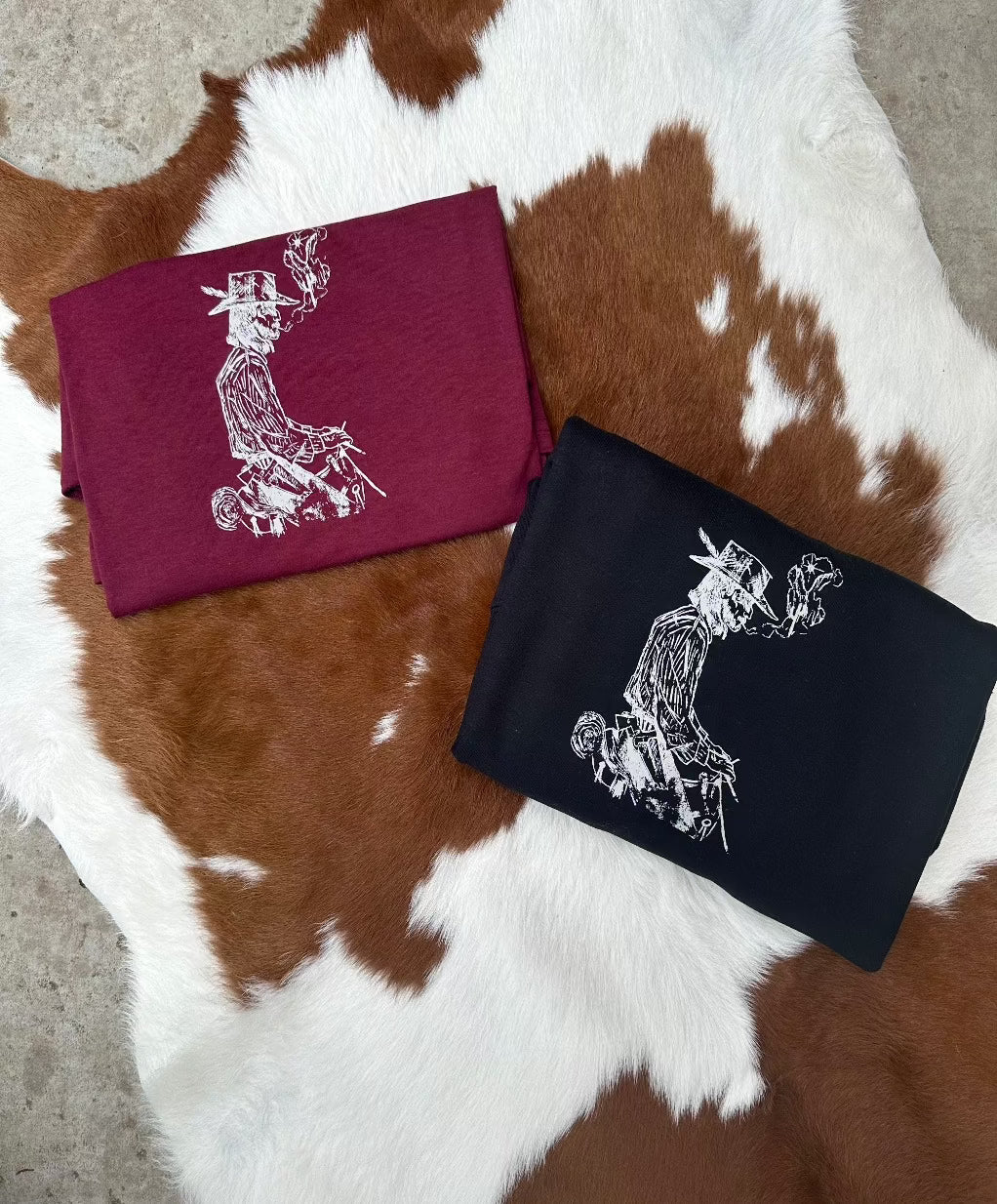 Smokin Cowboy Maroon Tee