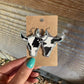 Cowhide Bling Earrings