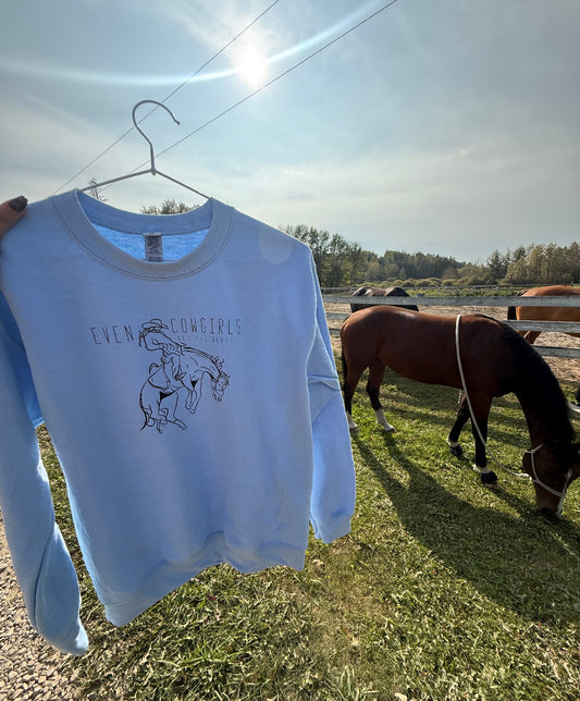 "Cowgirl blues" Blue Crewneck