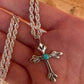 Turquoise Sliver Cross