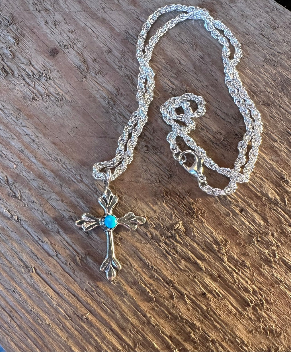 Turquoise Sliver Cross